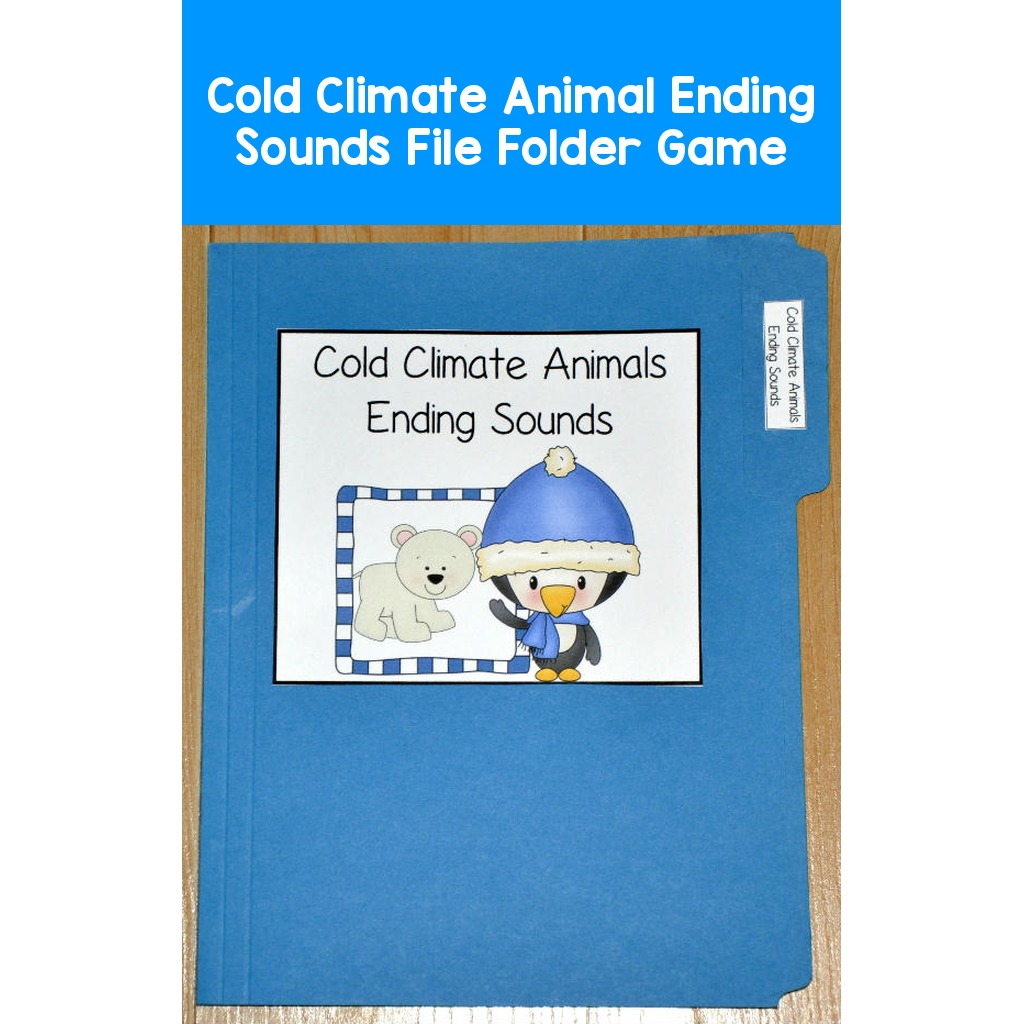 Cold Climate Animal Ending Sounds File Folder Game