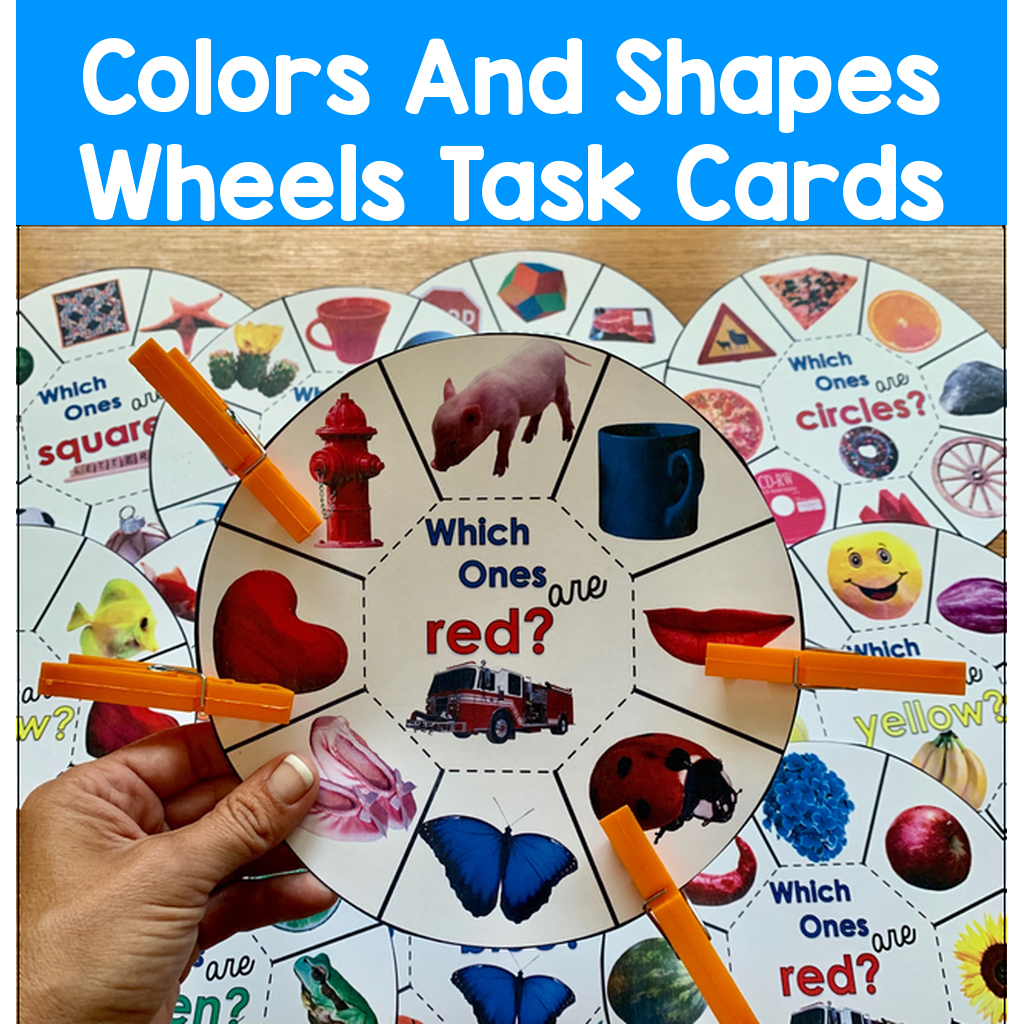 Colors And Shapes Wheels Task Cards