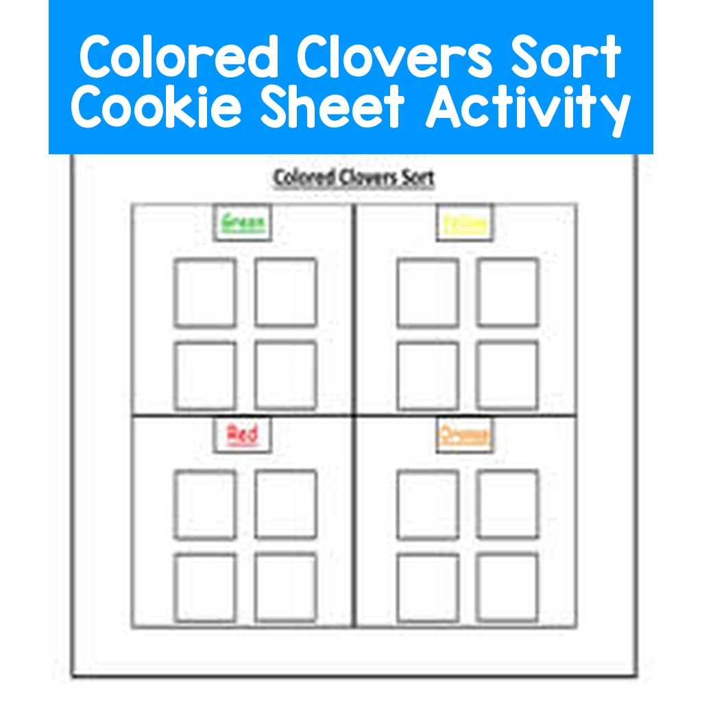 Colored Clovers Sort Cookie Sheet Activity