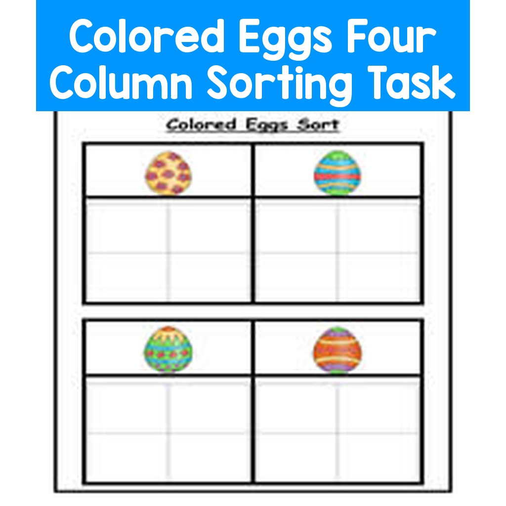 Colored Eggs Four Column Sorting Task