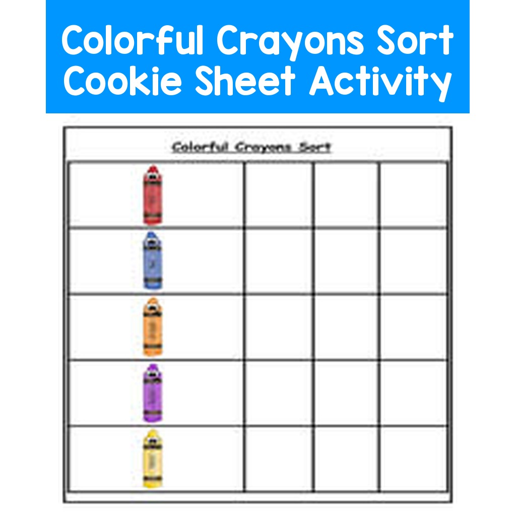 Colorful Crayons Sort Cookie Sheet Activity