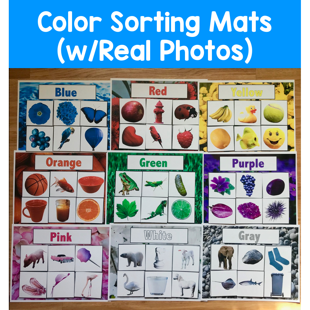 Color Sorting Mats (w/Real Photos)