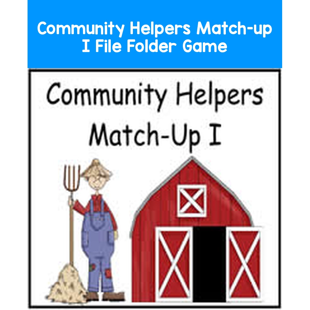 Community Helpers Match-up I File Folder Game