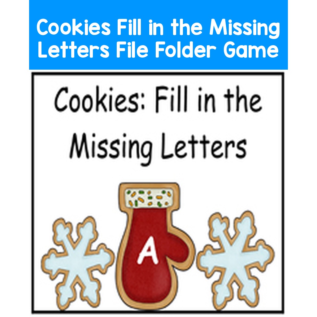 Cookies Fill in the Missing Letters File Folder Game