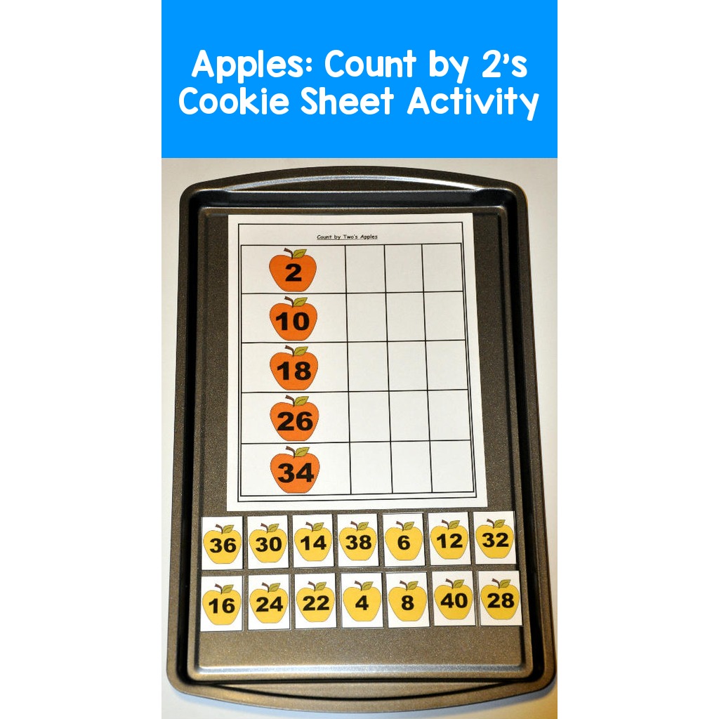 Apples:  Count by 2's Cookie Sheet Activity