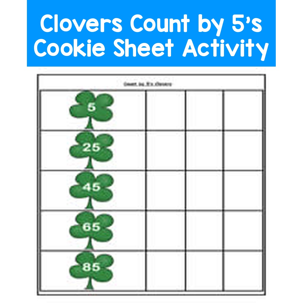 Clovers Count by 5's Cookie Sheet Activity