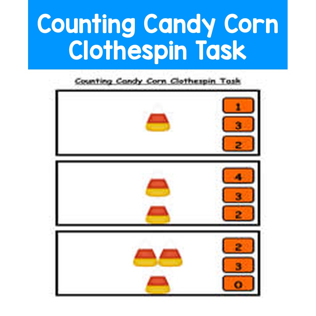 Counting Candy Corn Clothespin Task