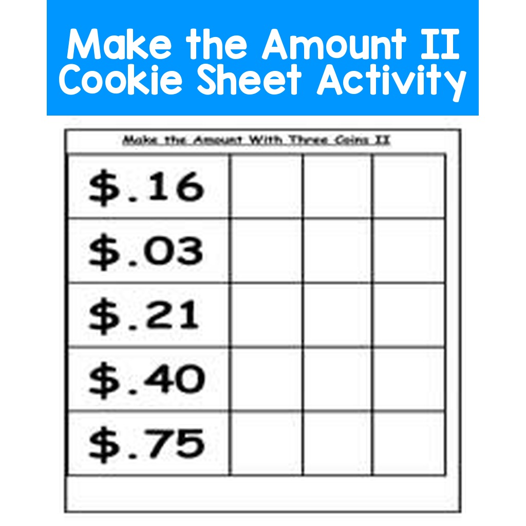 Make the Amount II Cookie Sheet Activity