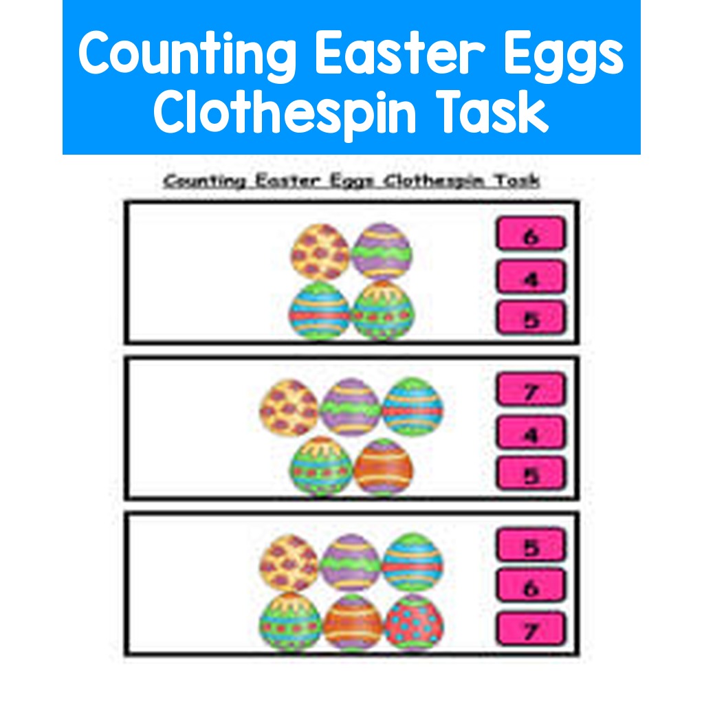 Counting Easter Eggs Clothespin Task