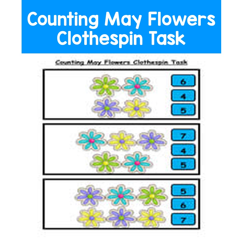 Counting May Flowers Clothespin Task