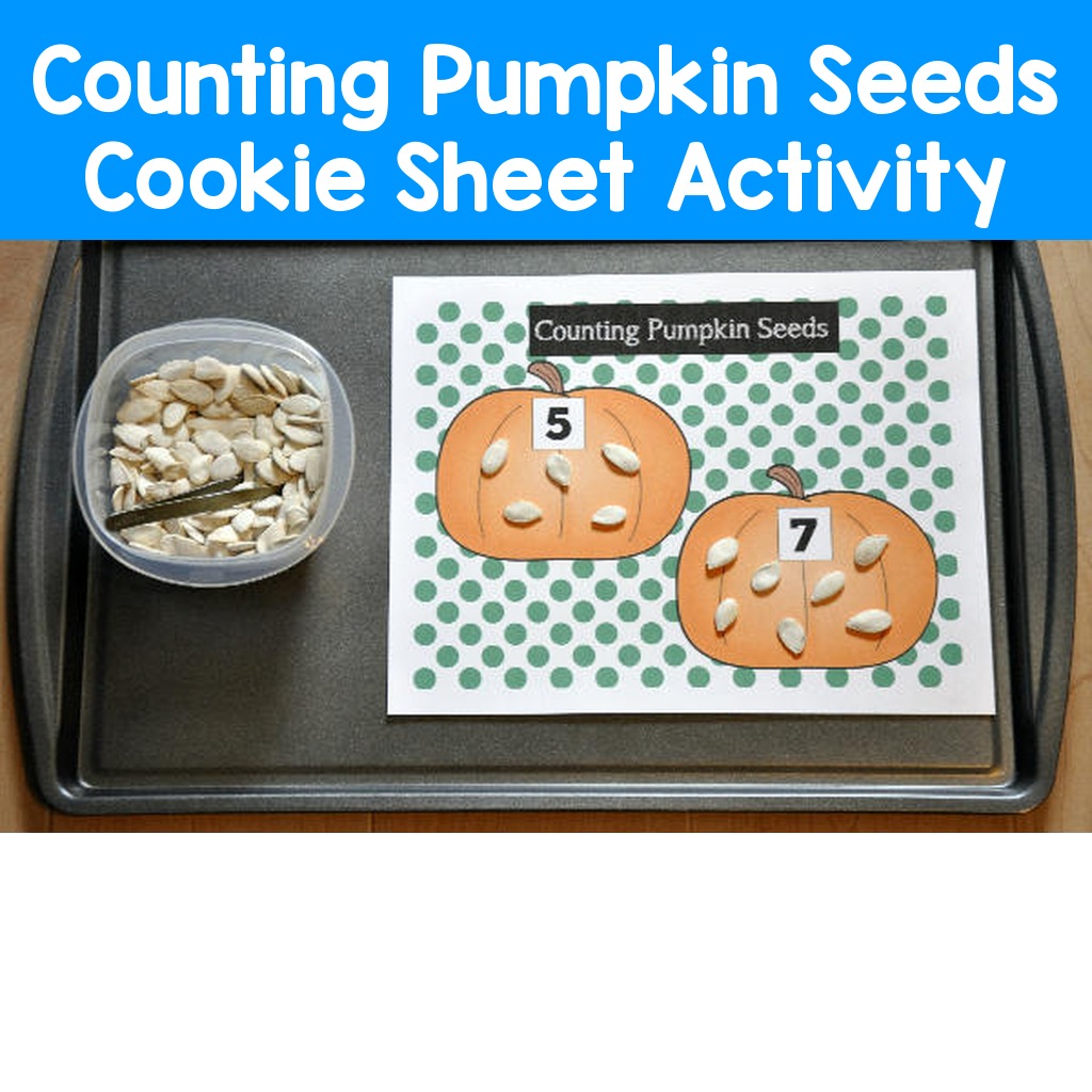 Counting Pumpkin Seeds Cookie Sheet Activity