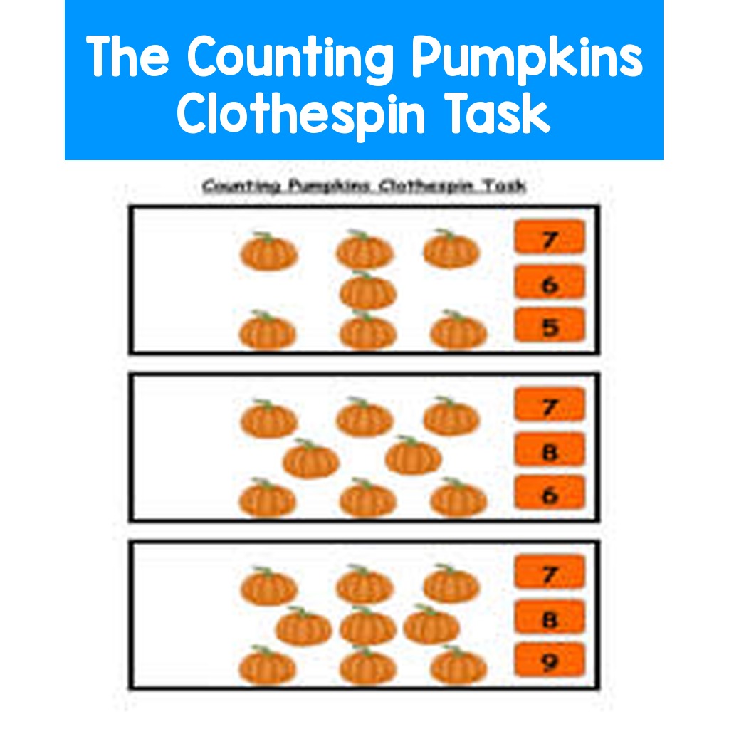 The Counting Pumpkins Clothespin Task