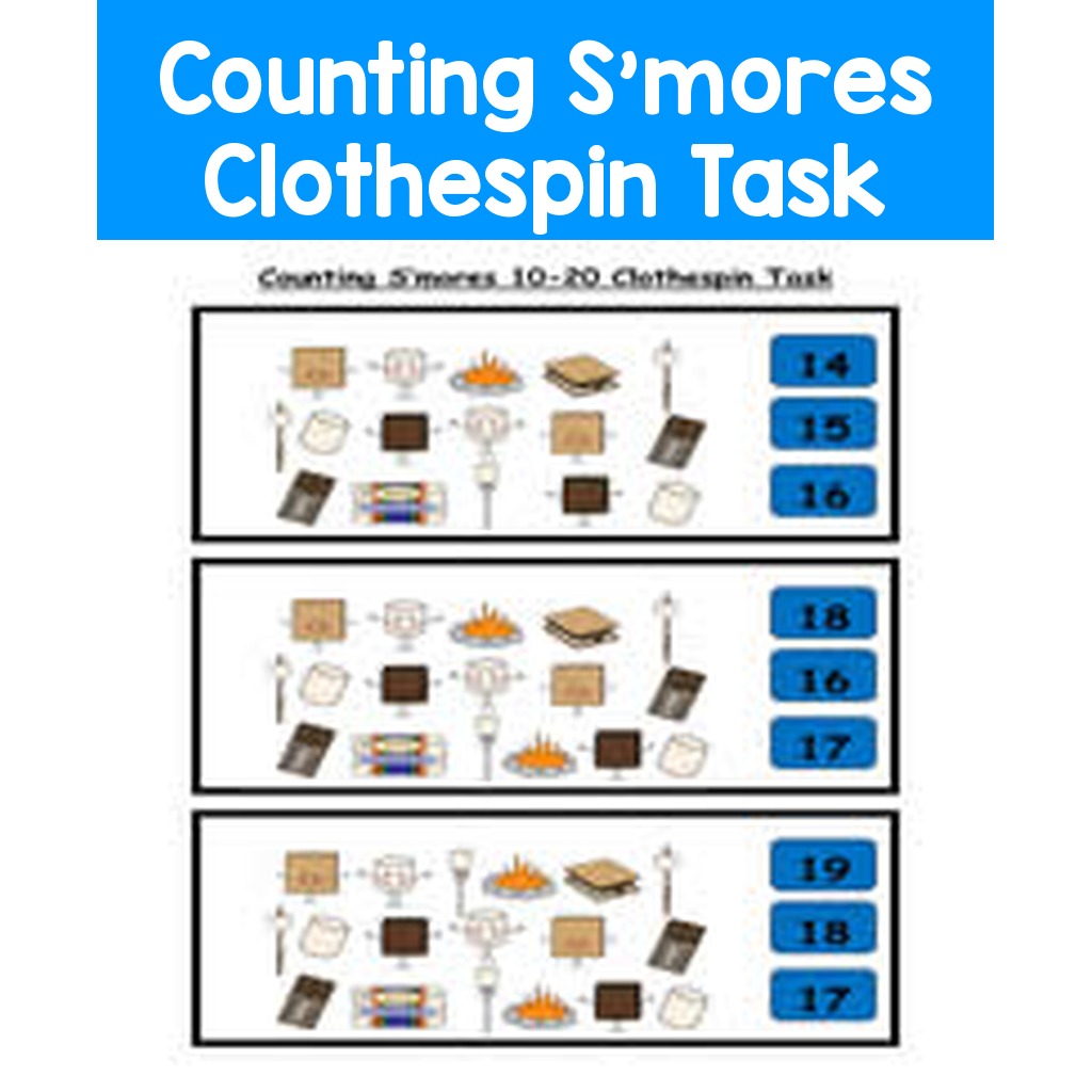 Counting S'mores Clothespin Task