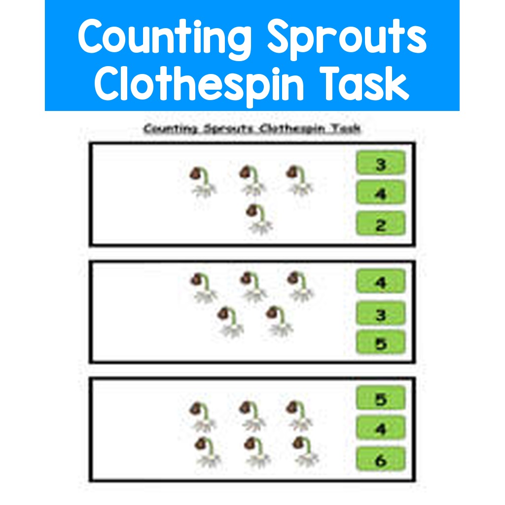 Counting Sprouts Clothespin Task