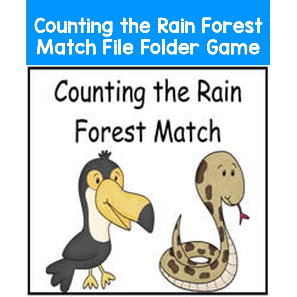 Counting the Rain Forest Match File Folder Game