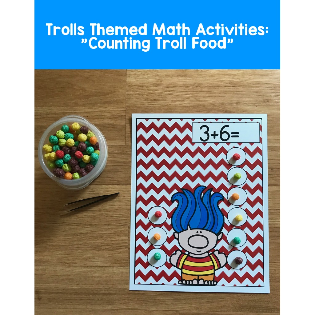 Trolls Themed Math Activities:  "Counting Troll Food"