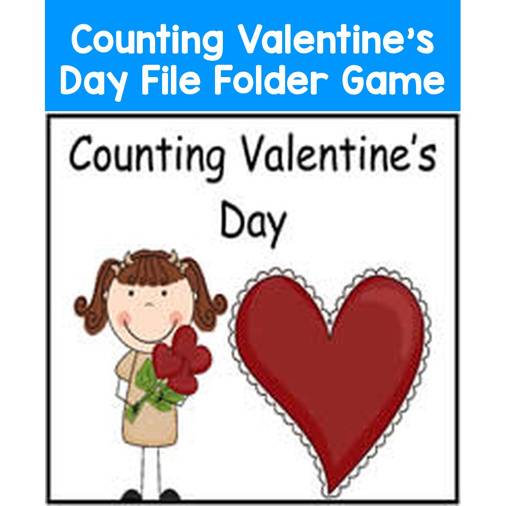 Counting Valentine's Day File Folder Game