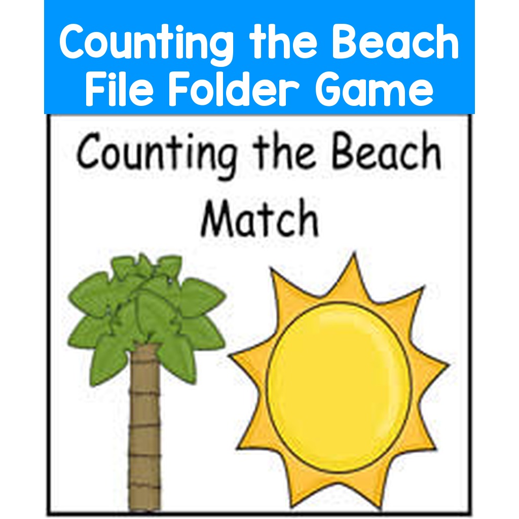 Counting the Beach File Folder Game