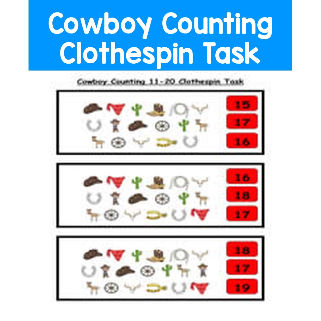 Cowboy Counting Clothespin Task