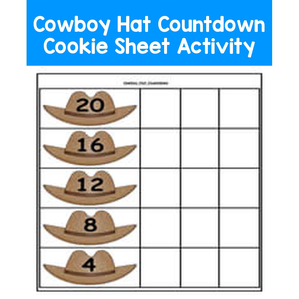 Cowboy Hat Countdown Cookie Sheet Activity