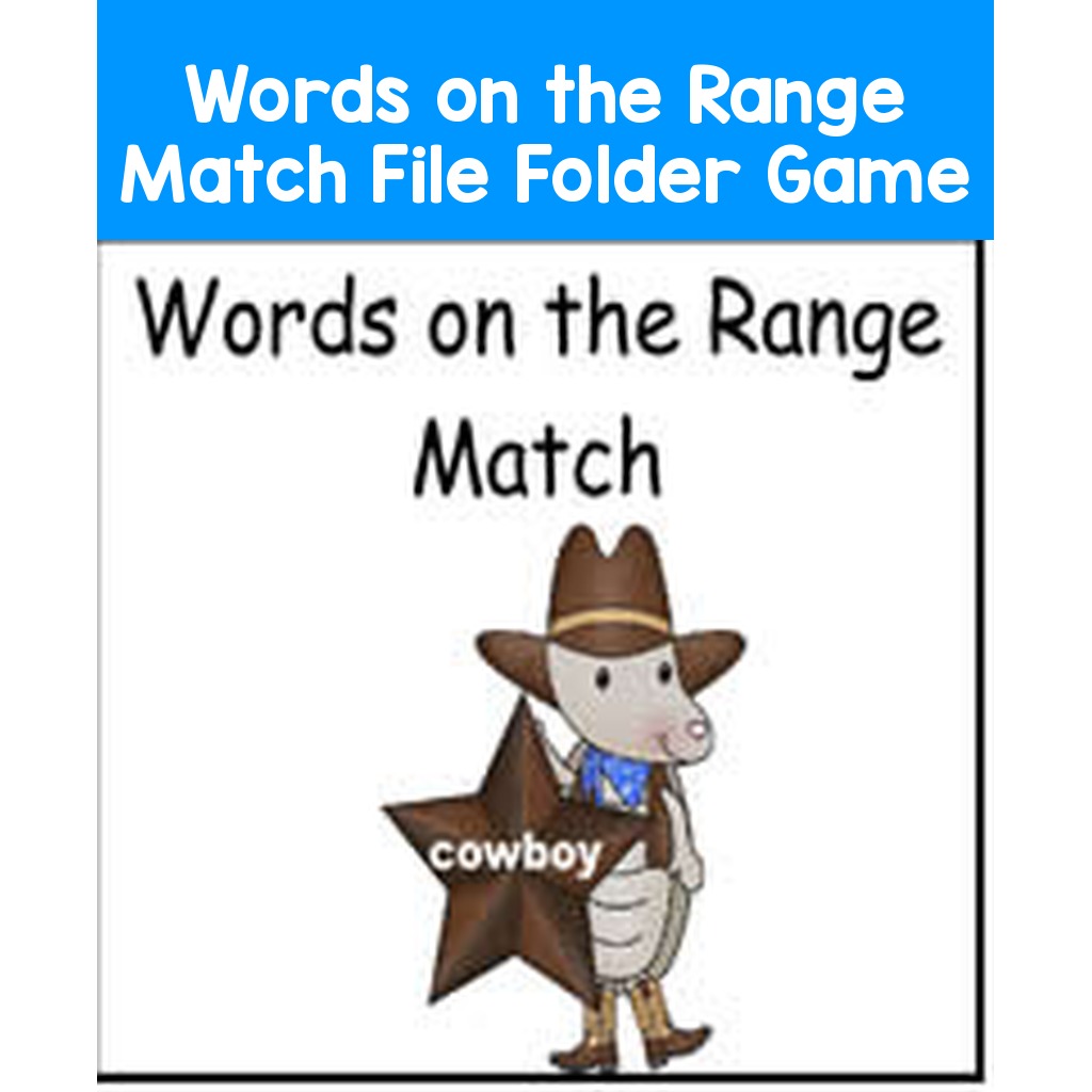 Words on the Range Match File Folder Game