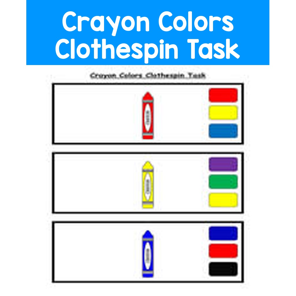 Crayon Colors Clothespin Task