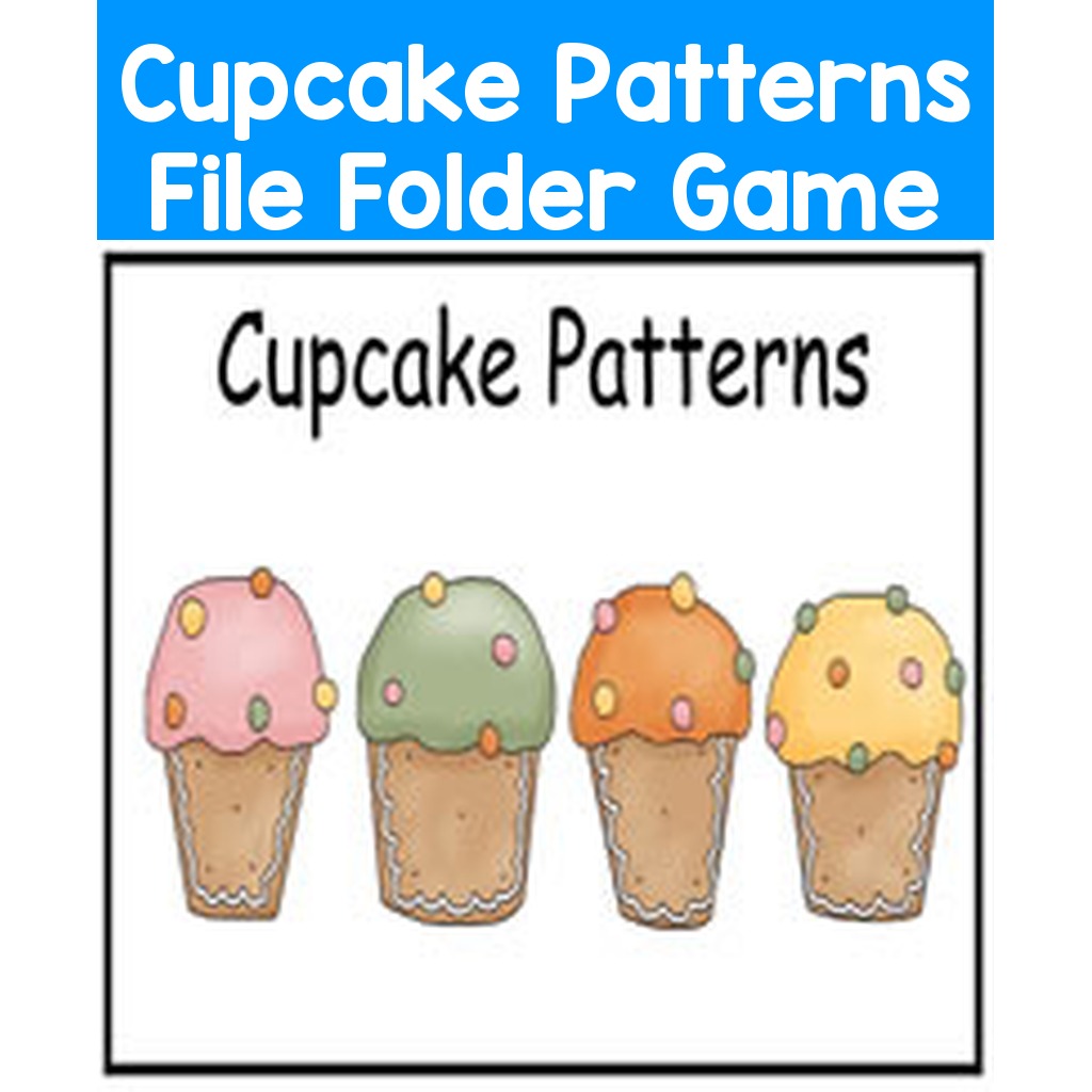 Cupcake Patterns File Folder Game