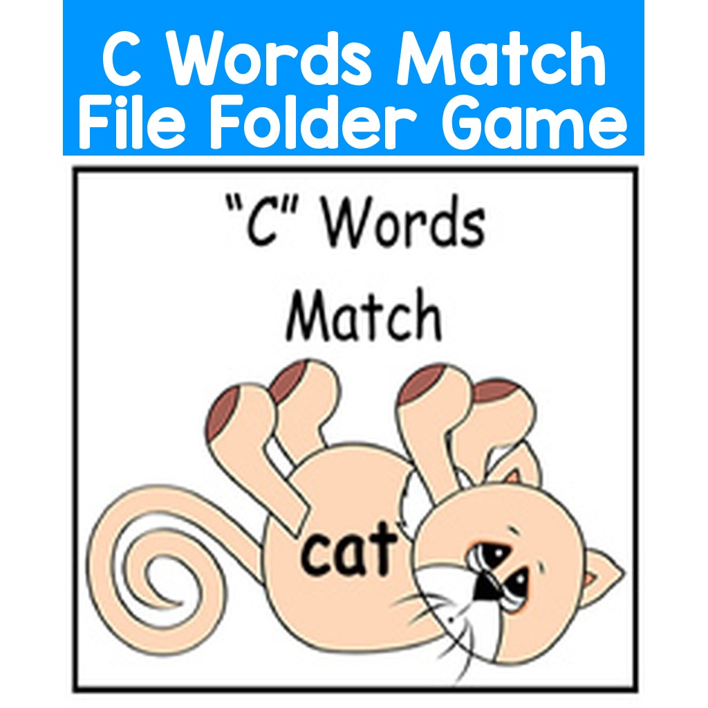 C Words Match File Folder Game
