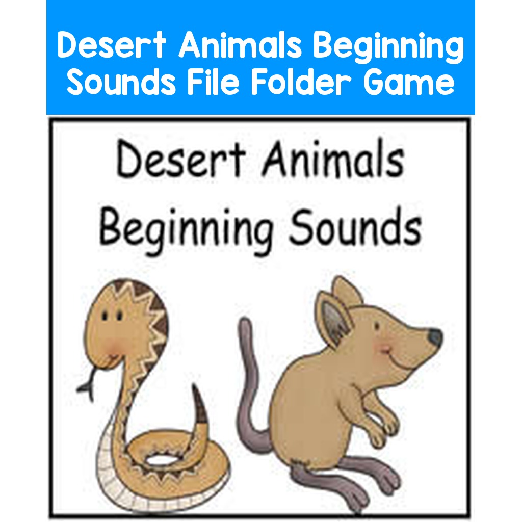 Desert Animals Beginning Sounds File Folder Game