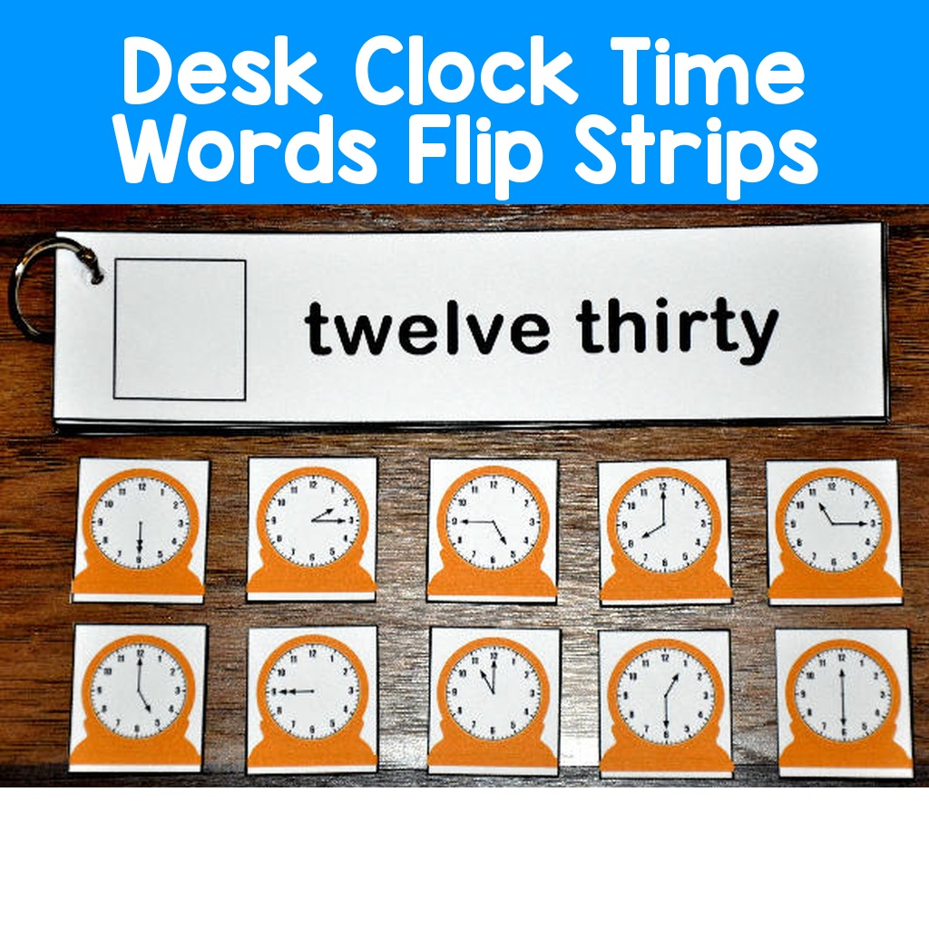 Desk Clock Time Words Flip Strips