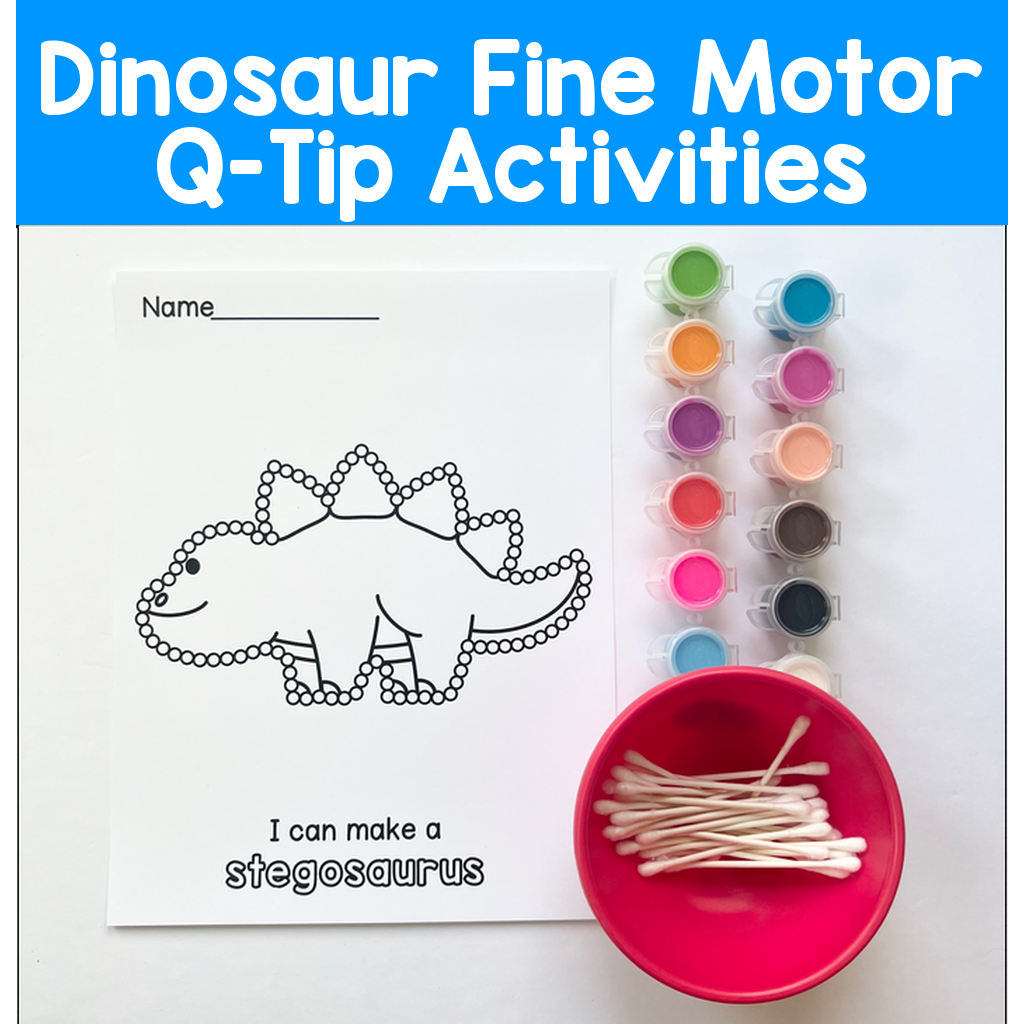 Dinosaur Fine Motor Q-Tip Activities