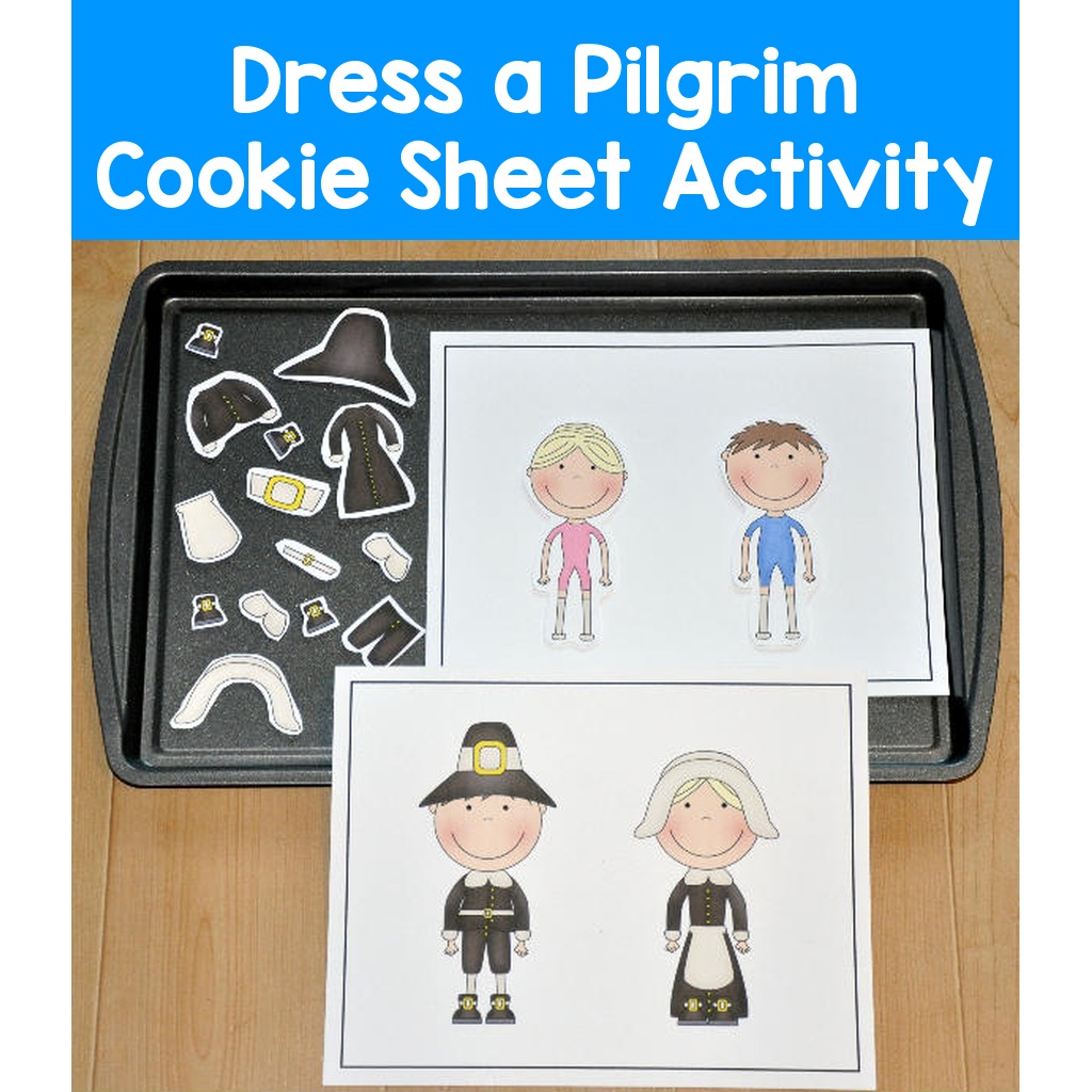Dress a Pilgrim Cookie Sheet Activity