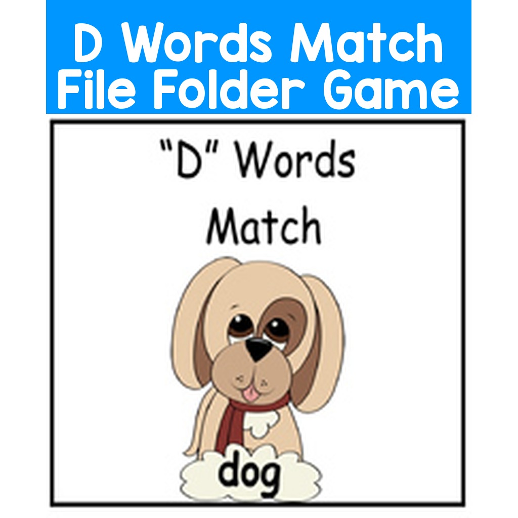 D Words Match File Folder Game