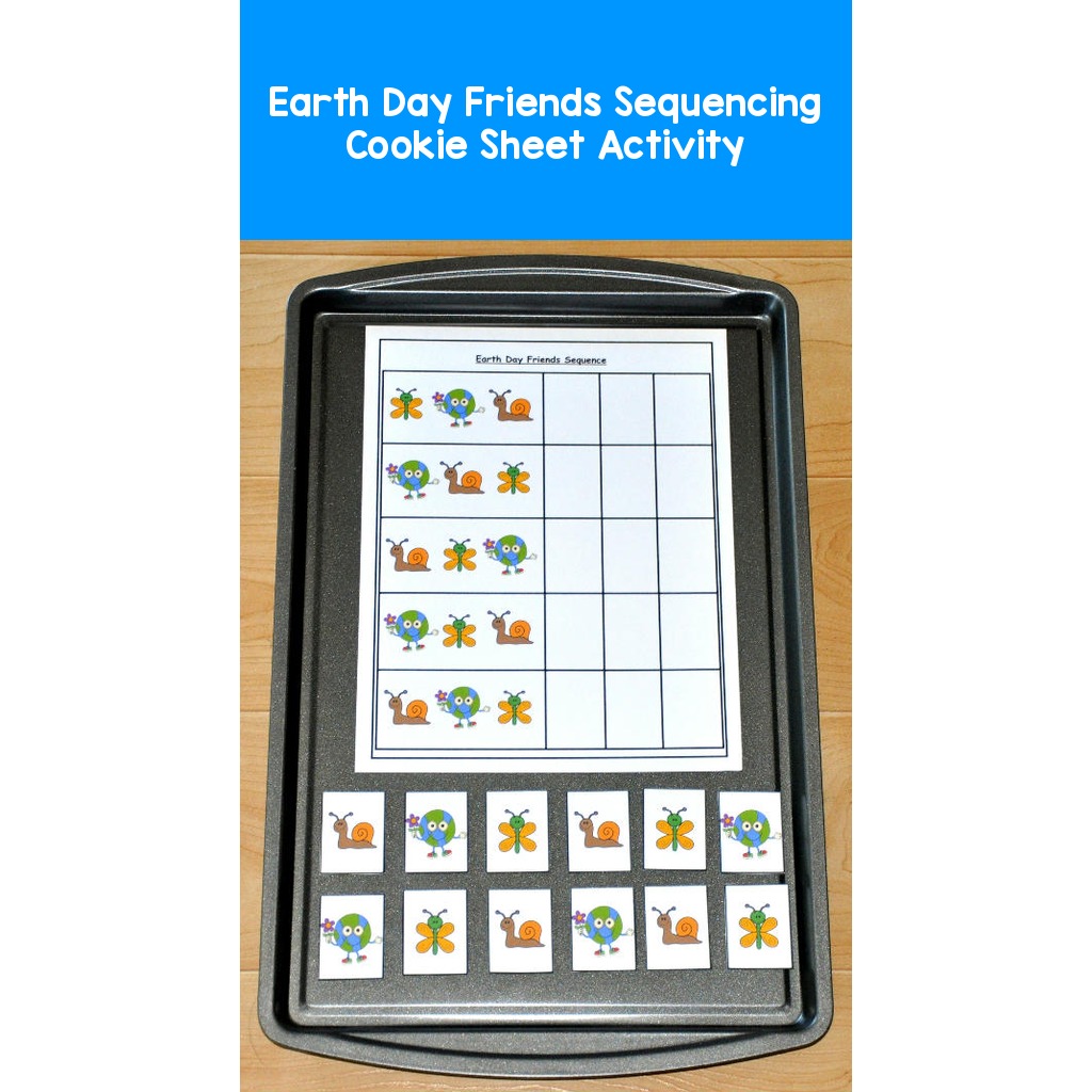 Earth Day Friends Sequencing Cookie Sheet Activity