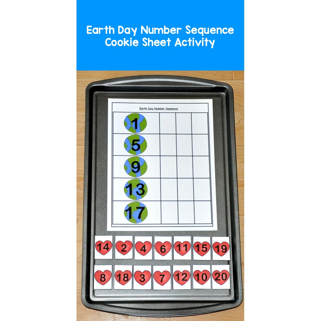Earth Day Number Sequence Cookie Sheet Activity