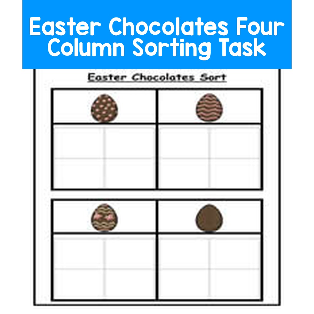 Easter Chocolates Four Column Sorting Task