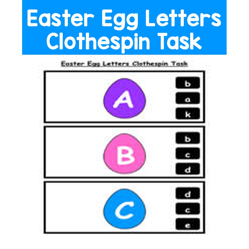 Easter Egg Letters Clothespin Task