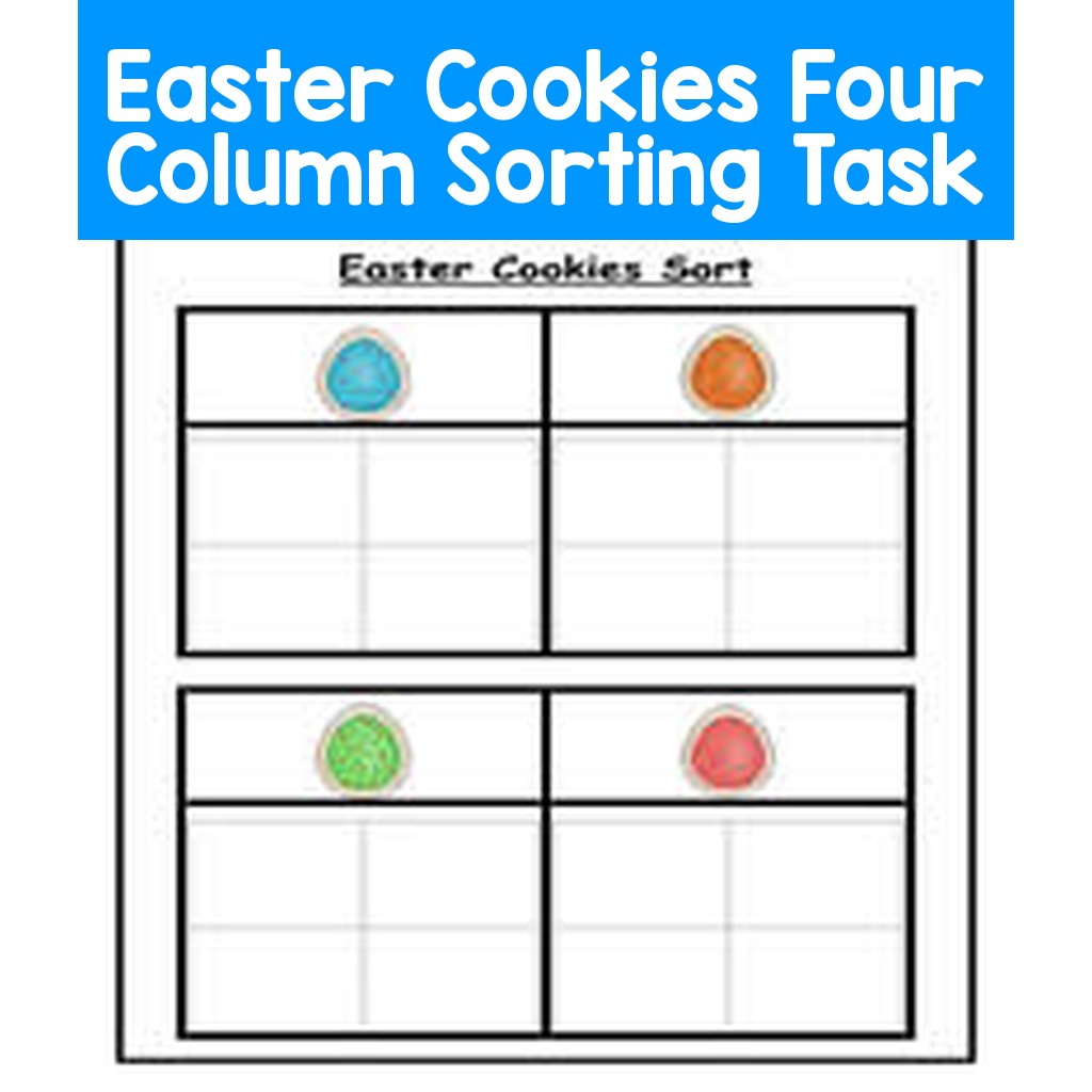 Easter Cookies Four Column Sorting Task