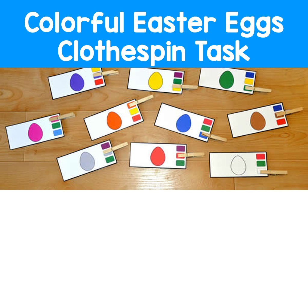 Colorful Easter Eggs Clothespin Task