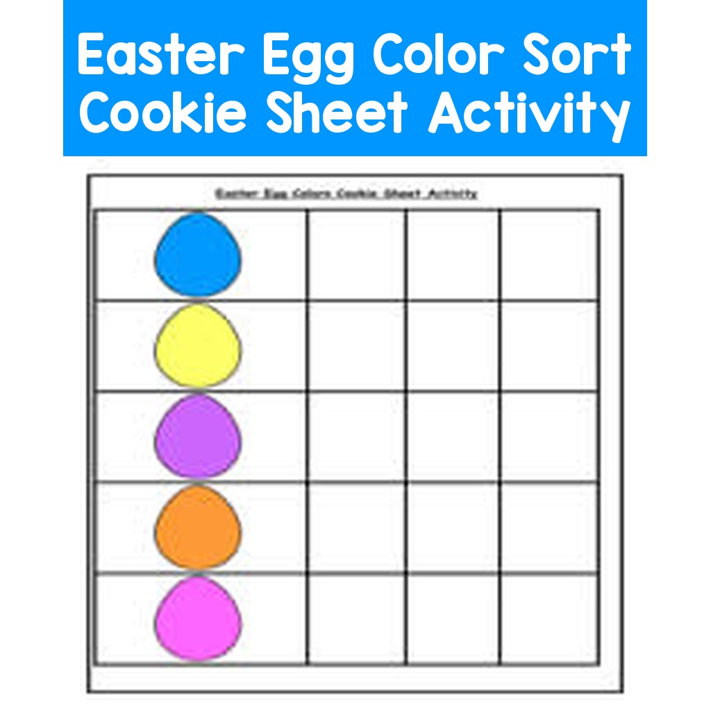Easter Egg Color Sort Cookie Sheet Activity