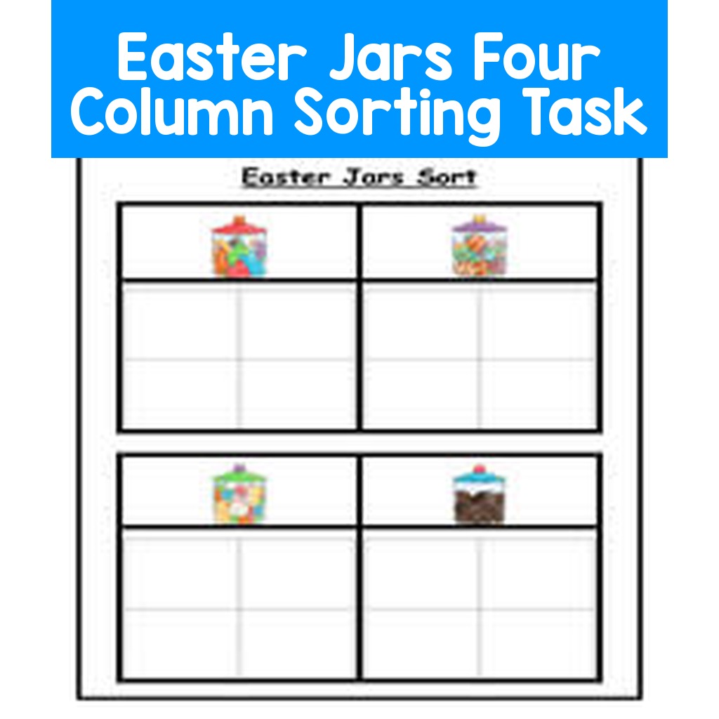 Easter Jars Four Column Sorting Task
