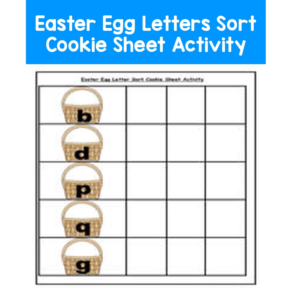 Easter Egg Letters Sort Cookie Sheet Activity