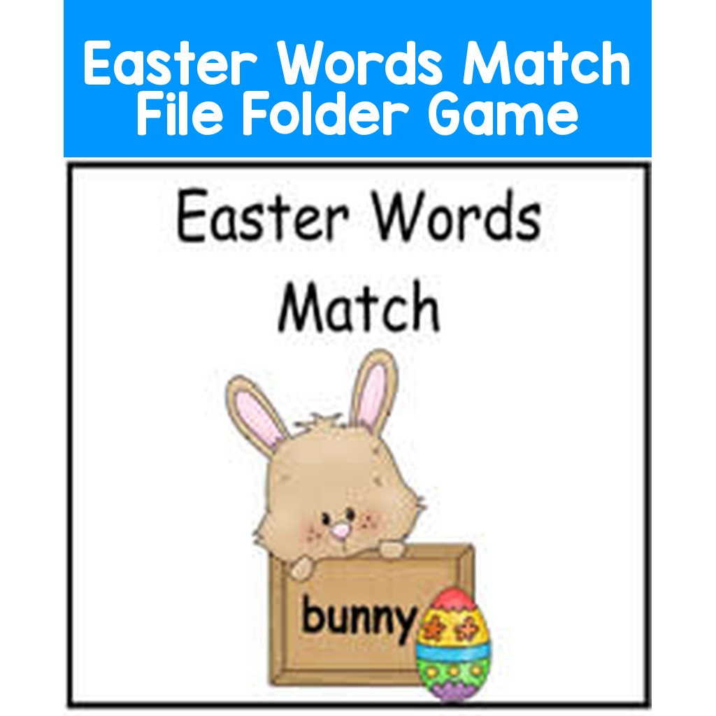 Easter Words Match File Folder Game