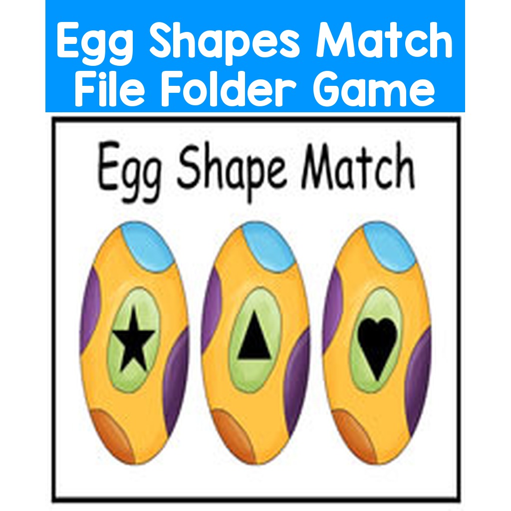 Egg Shapes Match File Folder Game