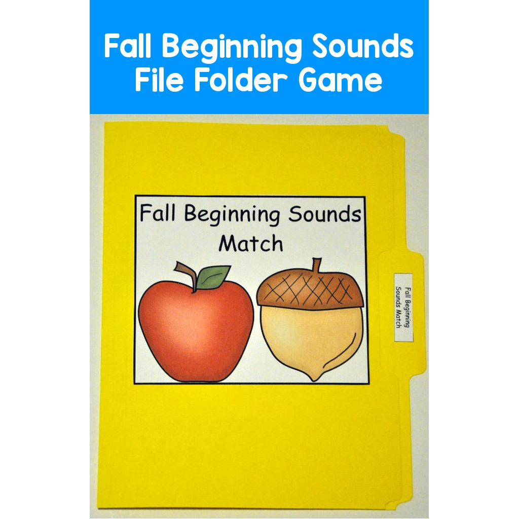 Fall Beginning Sounds File Folder Game