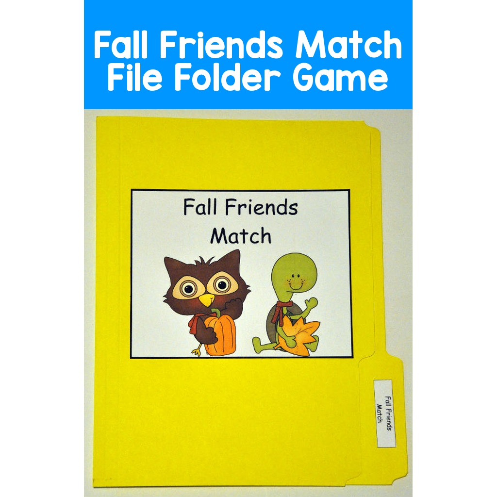 Fall Friends Match File Folder Game