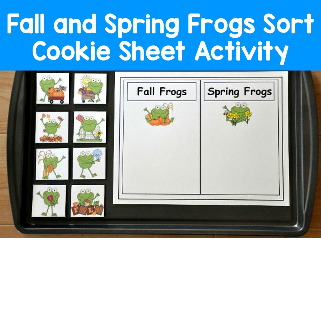 Fall and Spring Frogs Sort Cookie Sheet Activity