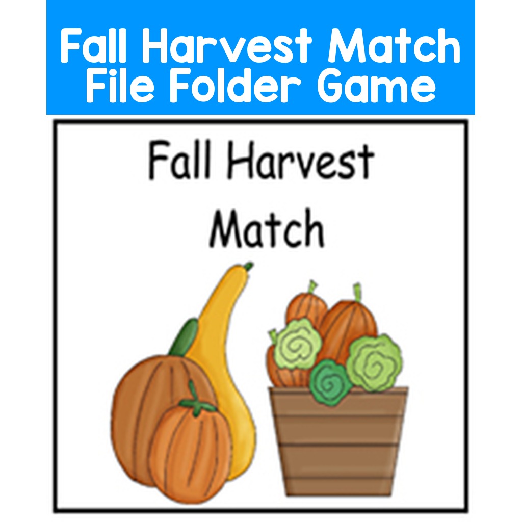 Fall Harvest Match File Folder Game