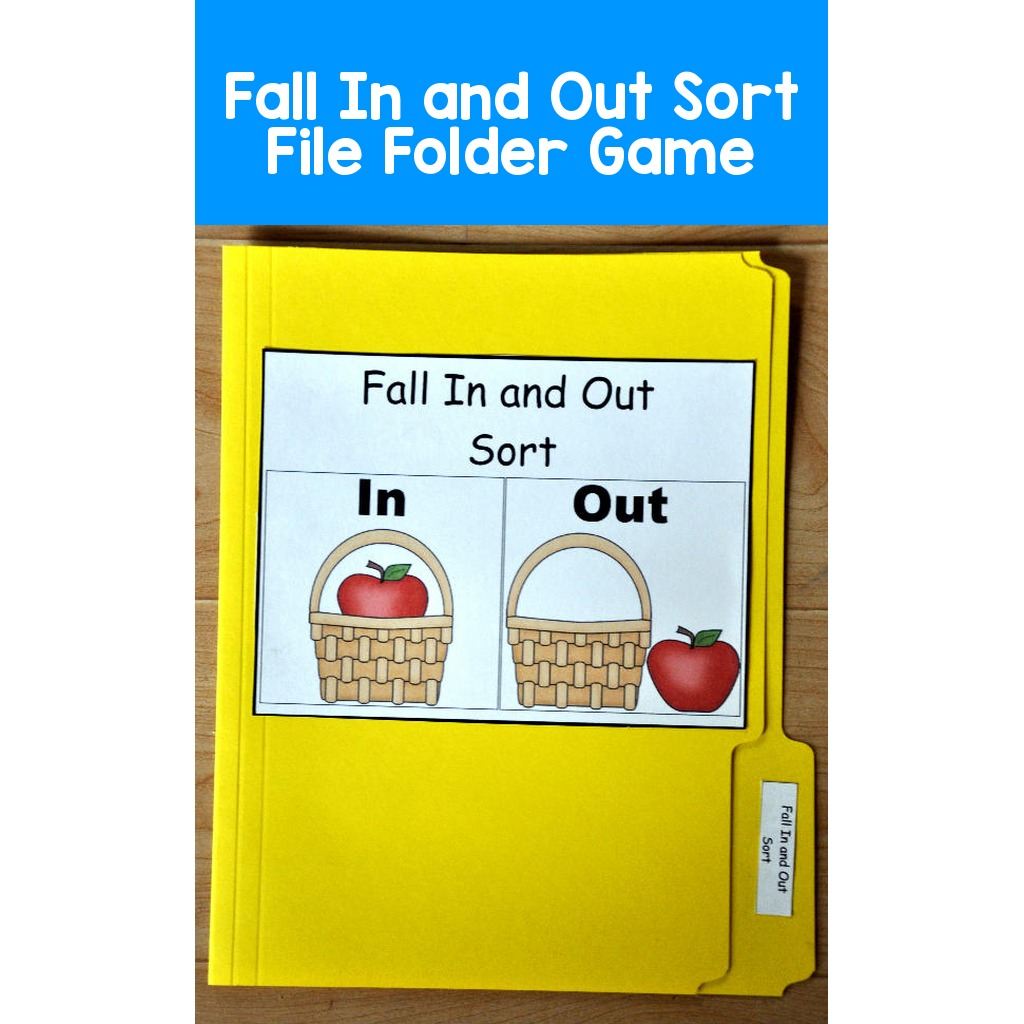Fall In and Out Sort File Folder Game