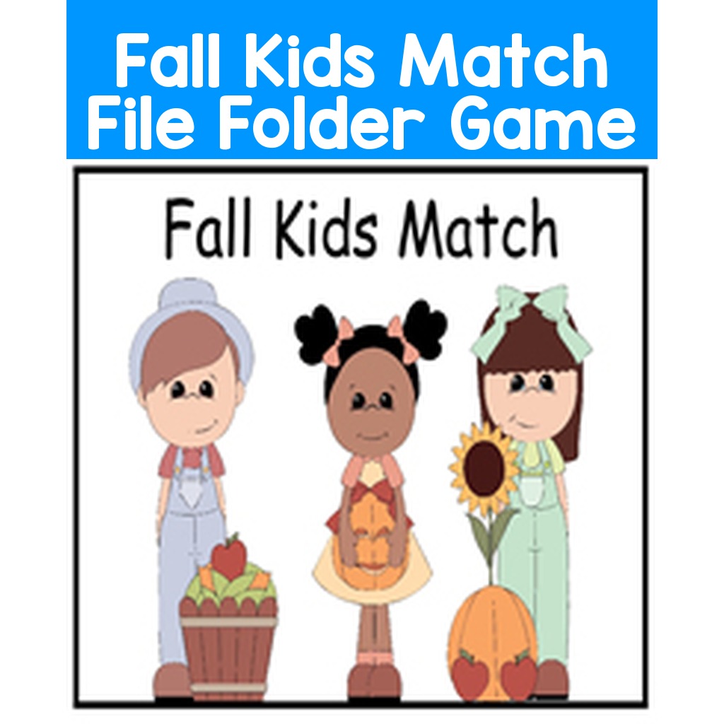 Fall Kids Match File Folder Game